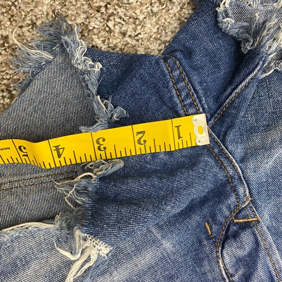 Free People Distressed Denim Blue Jean Shorts Women’s size 25 - Picture 8 of 10